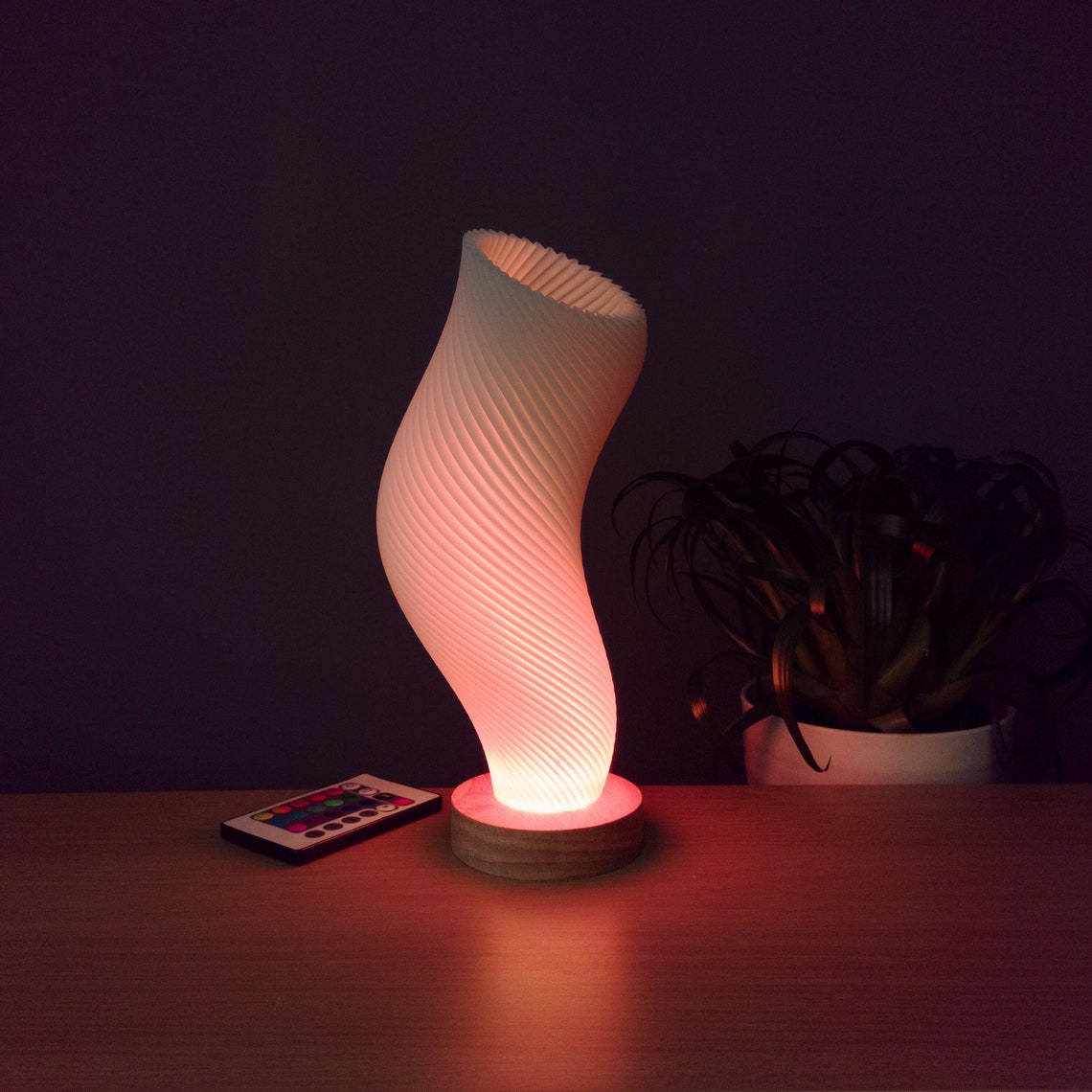 Waves Table Lamp Minimalist Lamp Multicolored 3D Printed Etsy