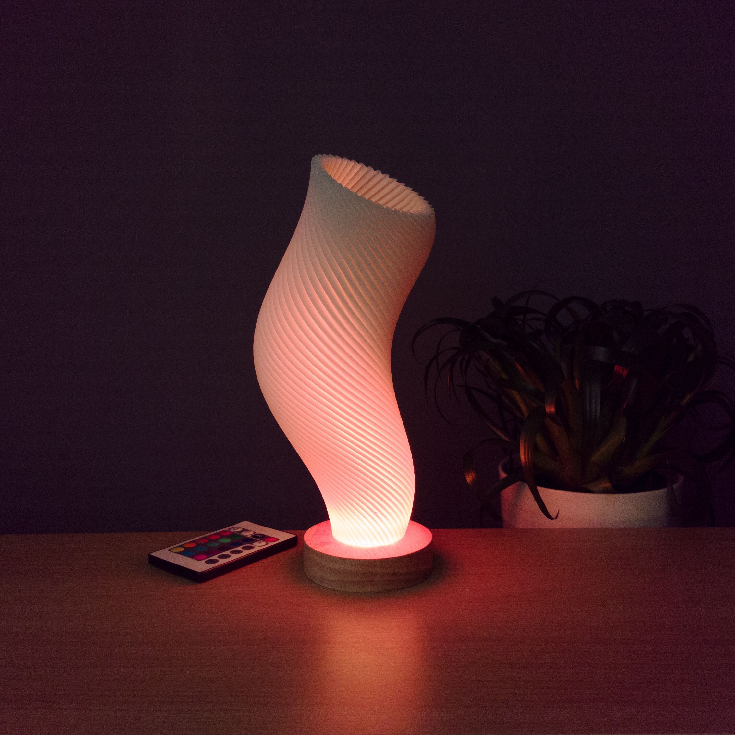 Lampe de Table Waves, Lampe Minimaliste, Multicolore, Imprimée en 3D, Décoration Intérieure, Éclaira