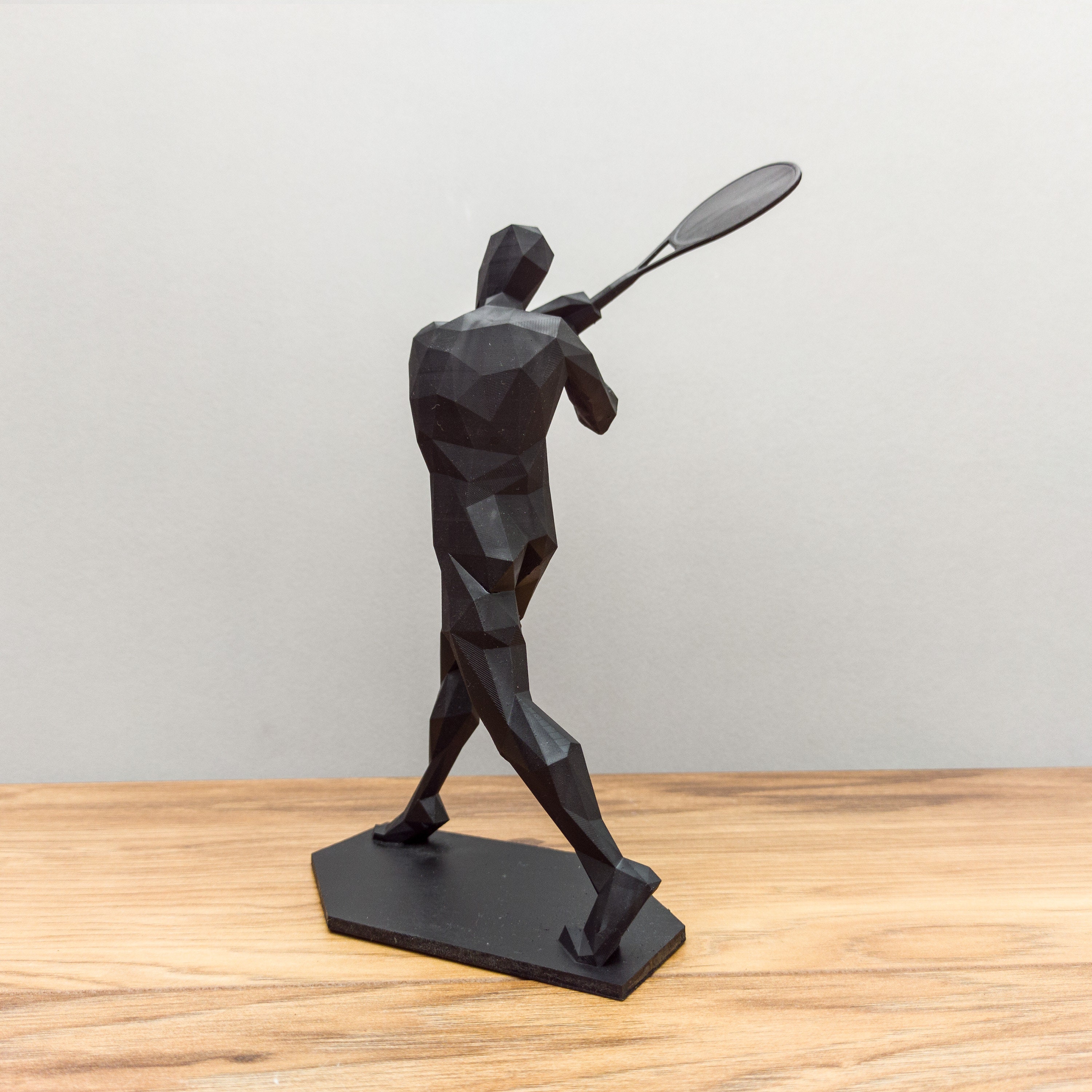 Tennis Player Figurine Geometric Tennis Sculpture Male Etsy UK