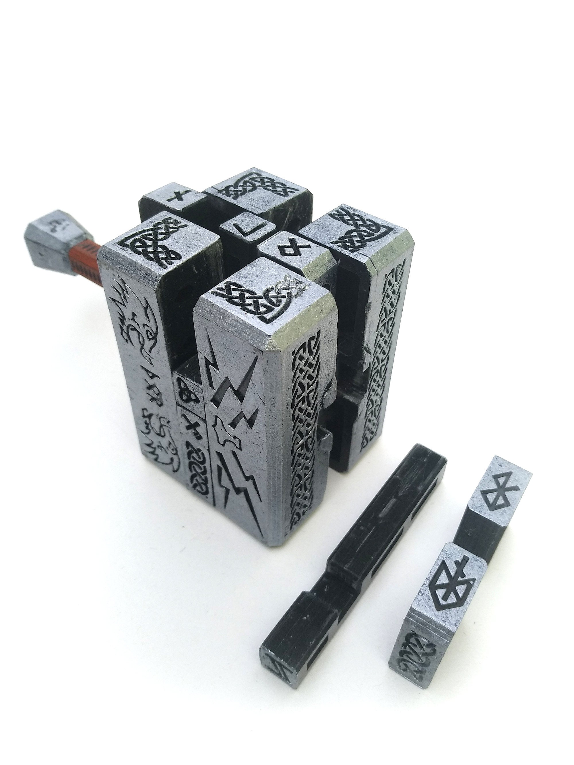 Thor Hammer Interlocking Puzzle With Stand 3D Printed Brain Etsy