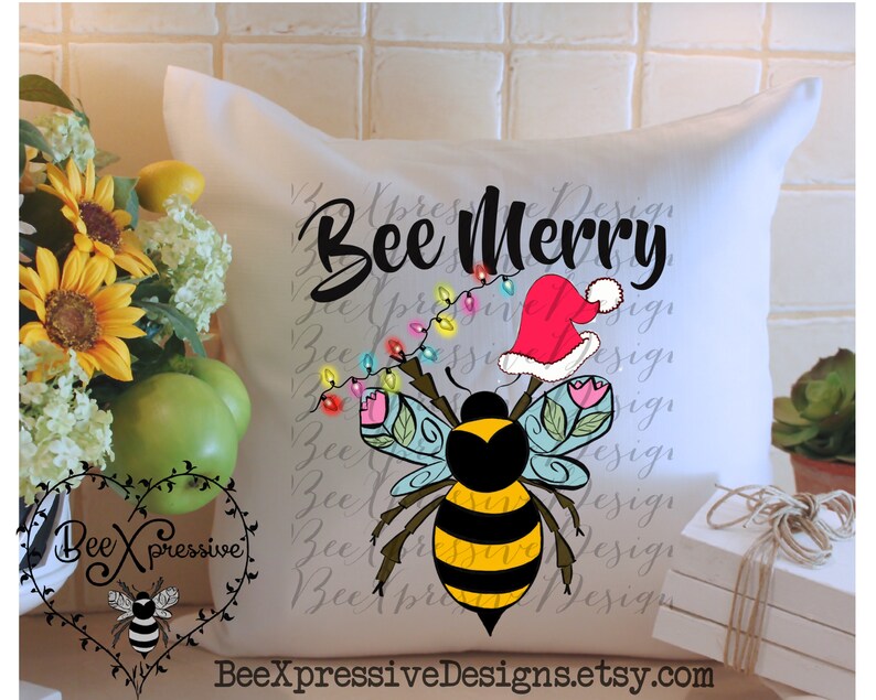 Download Christmas Honey Bee Digital Download Clipart PNG ...
