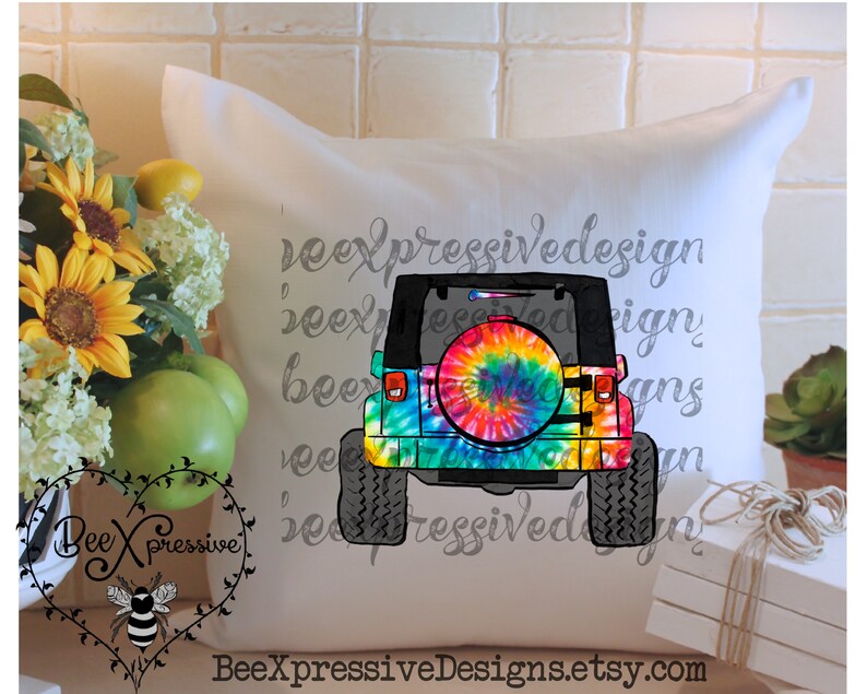 Tie Dye Rainbow Jeep Sublimation Design Download Jeep Etsy