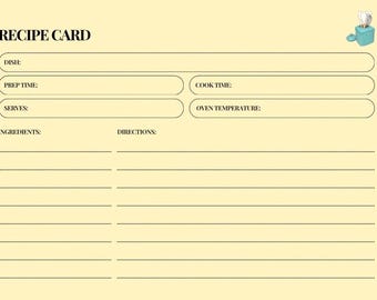 Recipe Cards | Double Sided Recipe Cards | 4x6 Kitchen Recipe Cards | Blank Recipe Cards Set | Meal Planning Cards | Gift for Home Cook