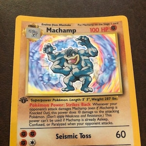 1999 machamp pokemon card value 1st Edition Your opponent shuffles his or her Active Pokemon and all cards attached to it into his or her deck Machamp [Rainbow Foil] #68 Prices