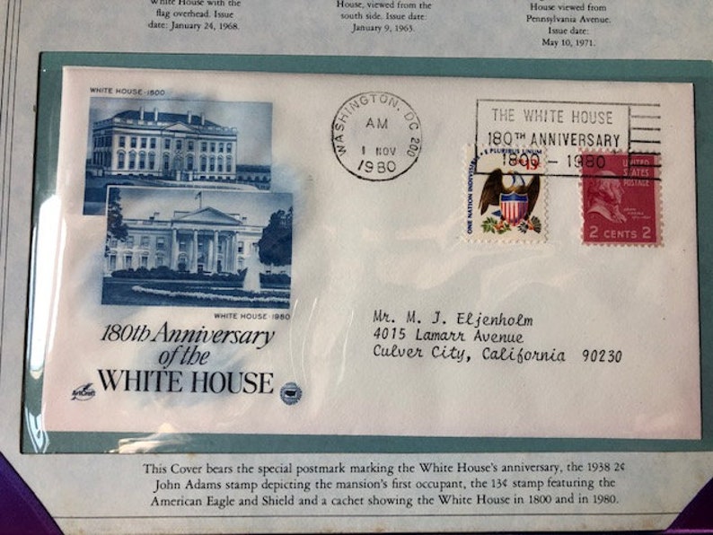 1980 the White House Commemorative Stamp & Cover Set - Etsy