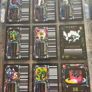 Vintage Rumble Robots Power Cards, Four Sleeves, 36 Cards Includes Power, Punch, Upgrade, Taunt, Tilt, Treasure, Lase, Repair and More