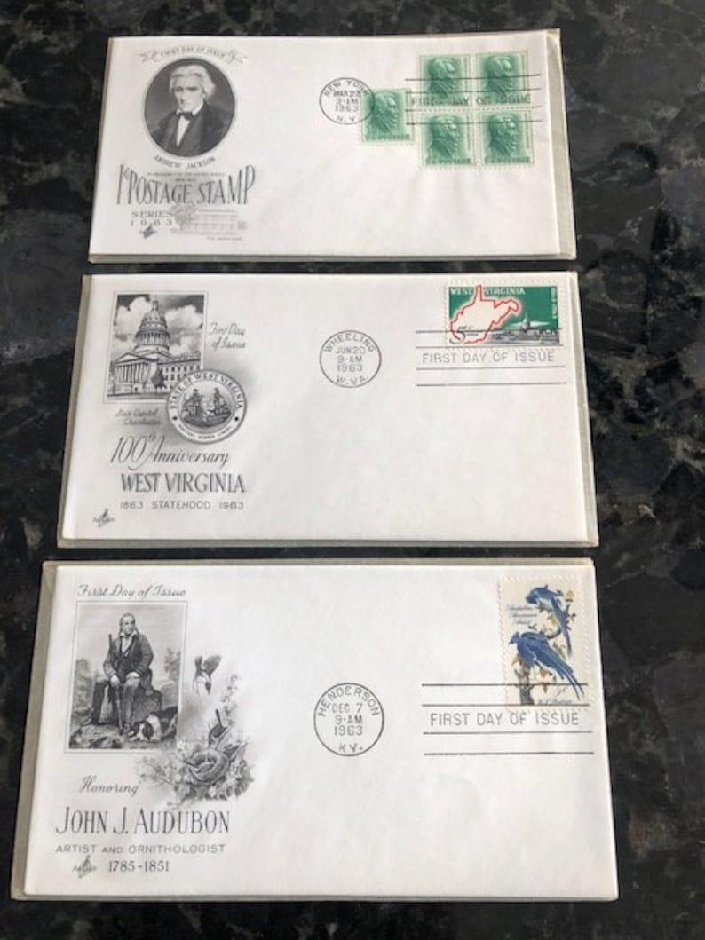 Collectible 1963 First Day of Issue U. S. Postage Stamps, Andrew