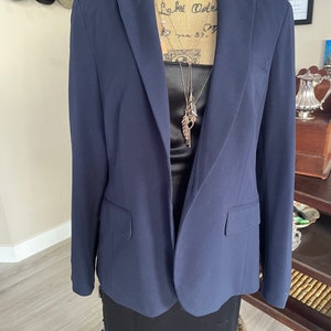 Vintage 90&#39;s Blazer, Navy Blue with Shoulder Pads, INC Brand, Womens Size 10