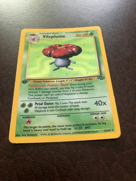 Vintage Pokemon Vileplume Holographic Edition 1 Card, Wizards of the Coast, 1999 - Etsy Vintage Pokemon Vileplume Holographic Edition 1 Card, Wizards of the Coast, 1999 - Etsy