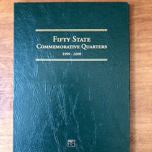 Vintage 1999 Littleton Custom Coin Album filled with Quarters from All of the United States, Genuine Full State Quarters Collection