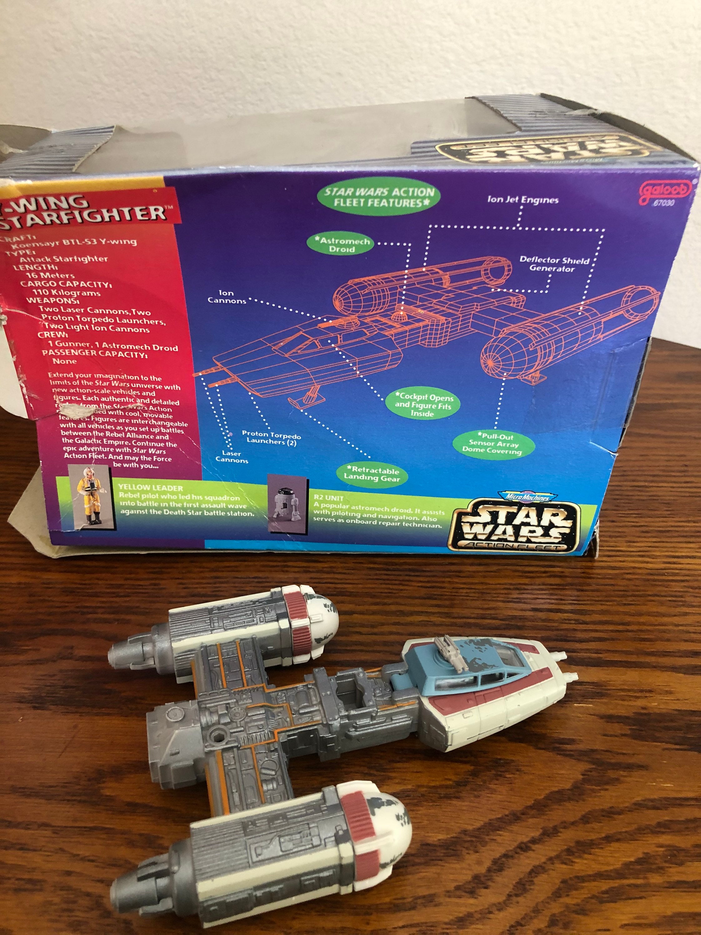 Star Wars Galoob Action Fleet Y Wing Starfighter Blue Leader