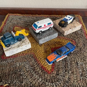 Vintage Toy Hot Wheels and Matchbox Cars, Emergency Vehicles, Tow Truck, Police Car, Ambulance and Hot Rod 1987, 1993, 1994