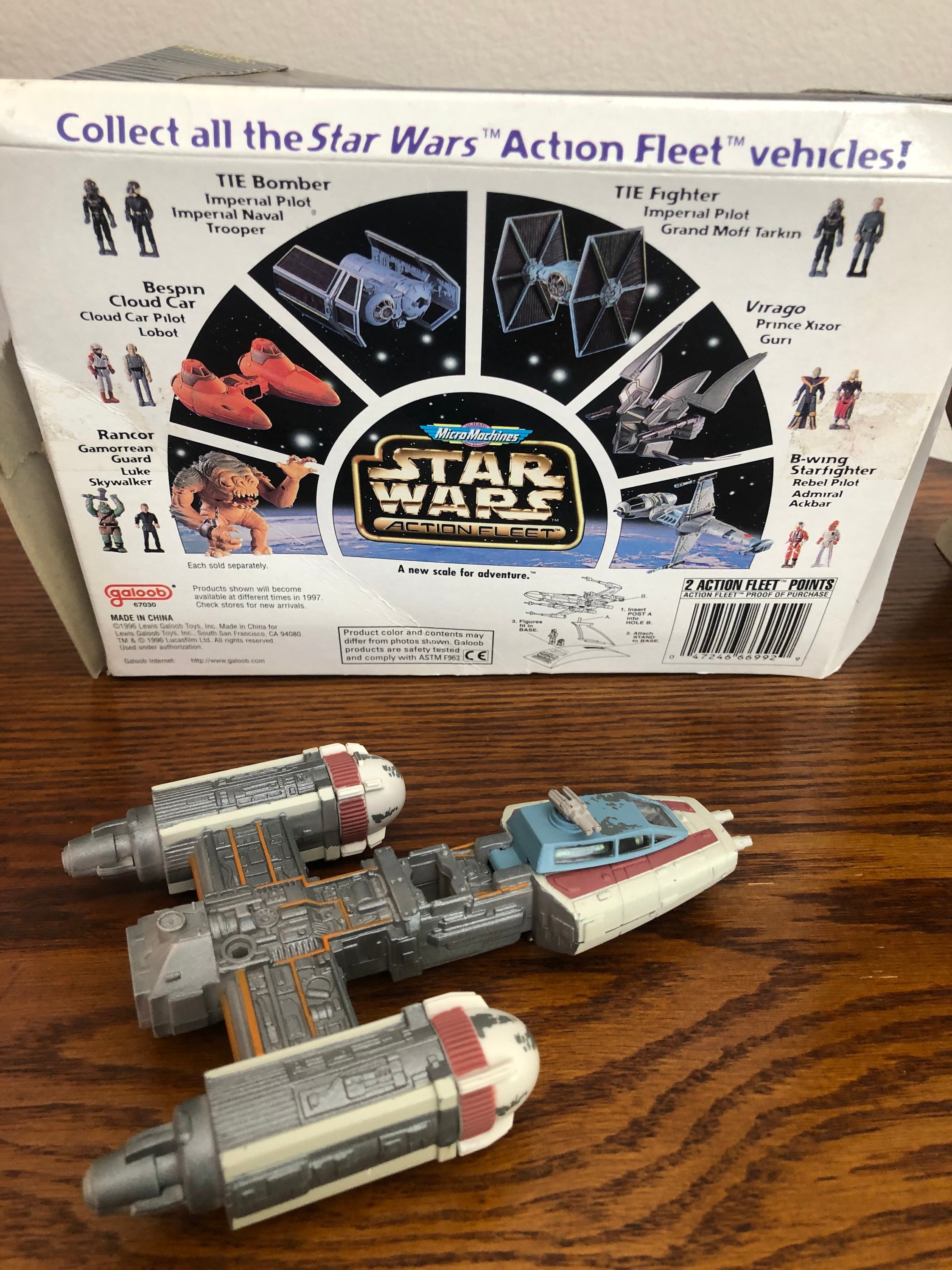 Vintage 1990's Star Wars Action Fleet Y Wing Starfighter