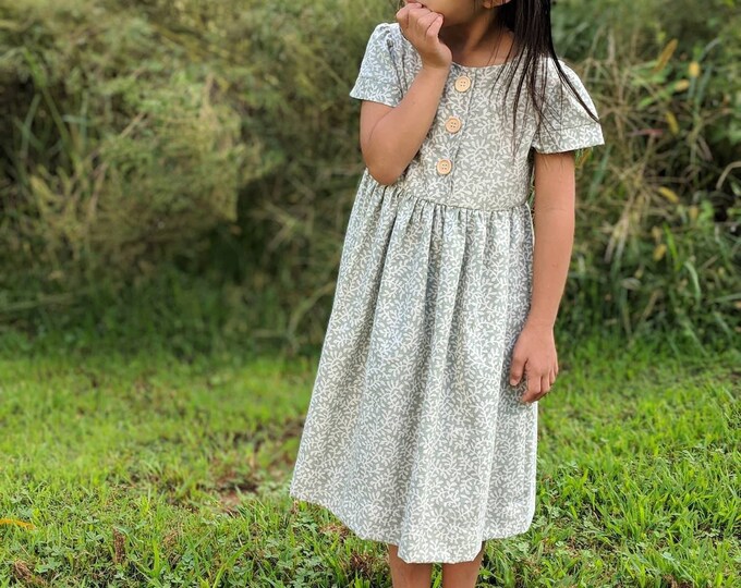 Handmade Sage Green Girls Dress Made to Order Upcycled Etsy