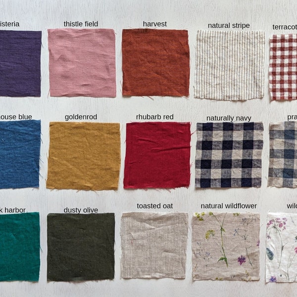 Linen fabric samples