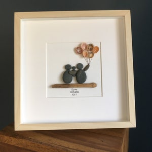 New Baby Pebble Picture, Personalised Newborn Gift, Baby Shower, Christening Present
