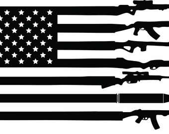 American Gun Flag - Cut File - dxf - jpg - svg - png - instant download - for cricut, silhoutte etc