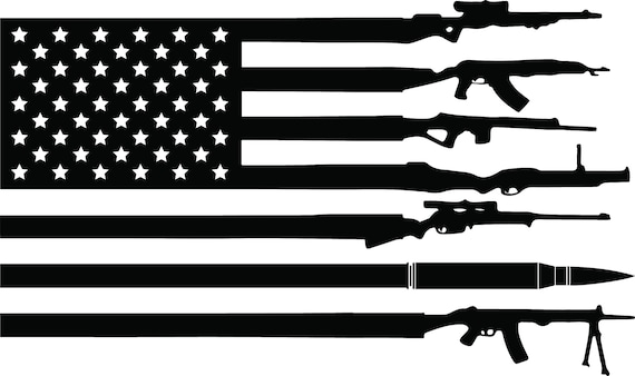 Download American Gun Flag Cut File dxf jpg svg png instant | Etsy