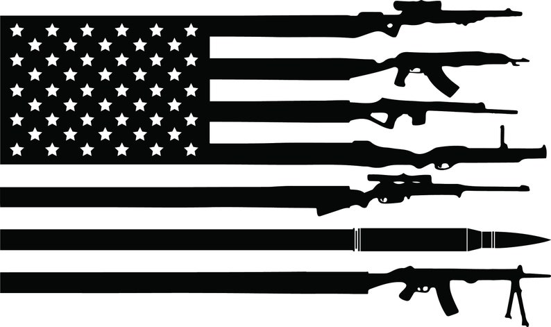 Gun Flag Svg American Flag Clipart Bullet Svg Usa Riffle | Images and