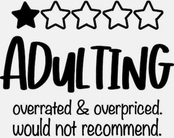 Adulting 1 Star Rating SVG CutFile