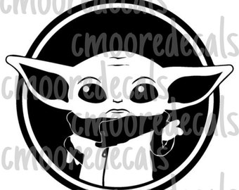 Baby Yoda silhouette - Grogu - the child - dxf - eps - pdf - png - svg