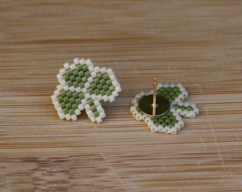 Shamrock Beaded Stud Earrings