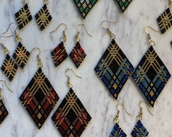 Authentic Native American Beaded Dangle Earrings