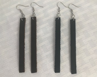 Leather Bar Earrings