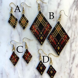 Authentic Native American Beaded Dangle Earrings image 2