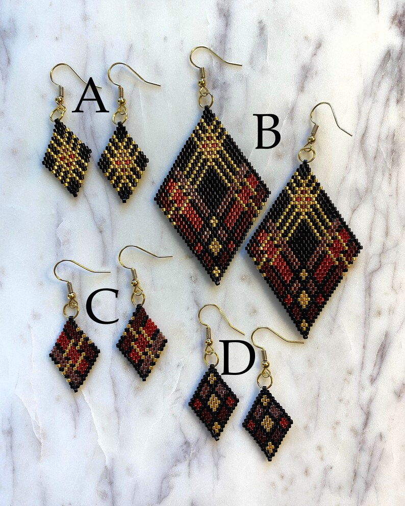 Authentic Native American Beaded Dangle Earrings image 2