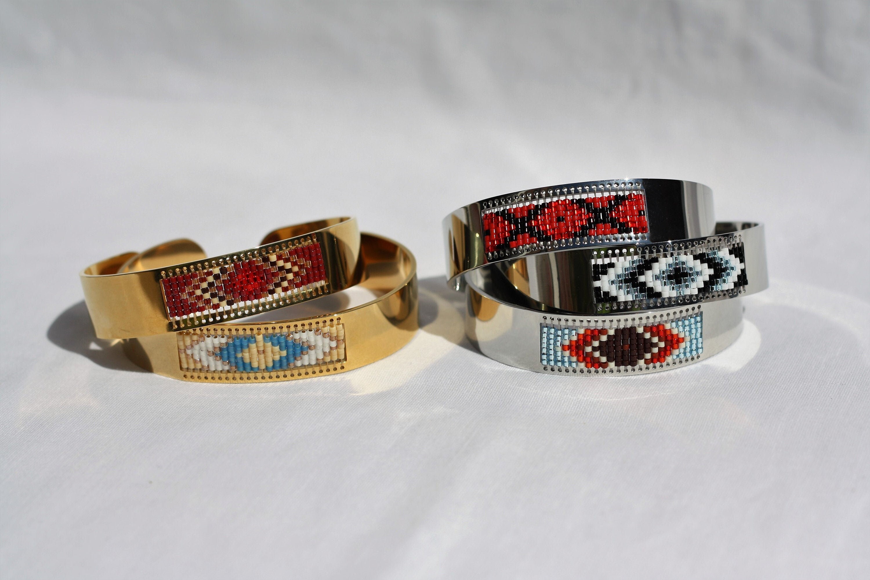 Beaded Cuff Bracelet | Etsy