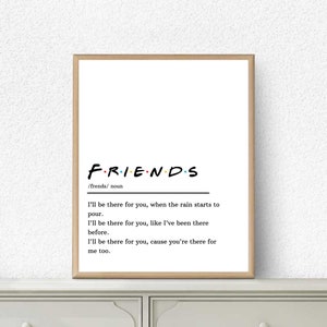 Friends Gift Idea Printable Wall Art, Friends Definition, tv, (Printables gallery wall decor entryway decor Friends room and wall decor