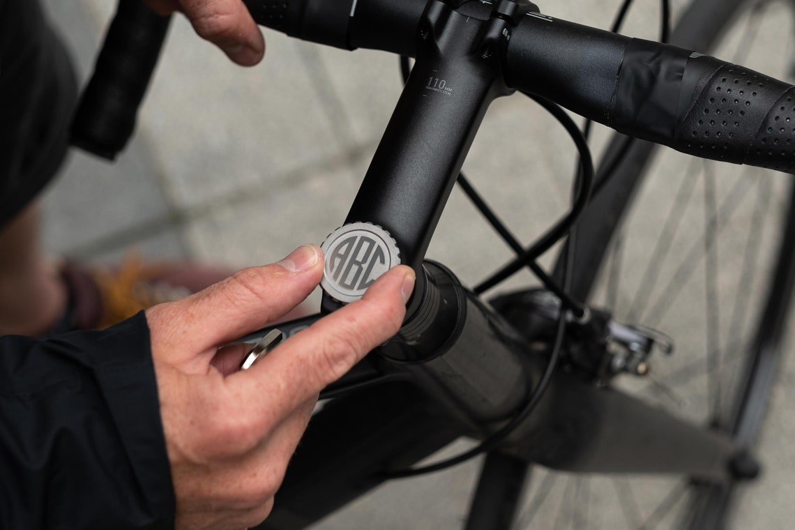 Personalised Bike Top Cap Made from Titanium Alloy. Perfect Etsy