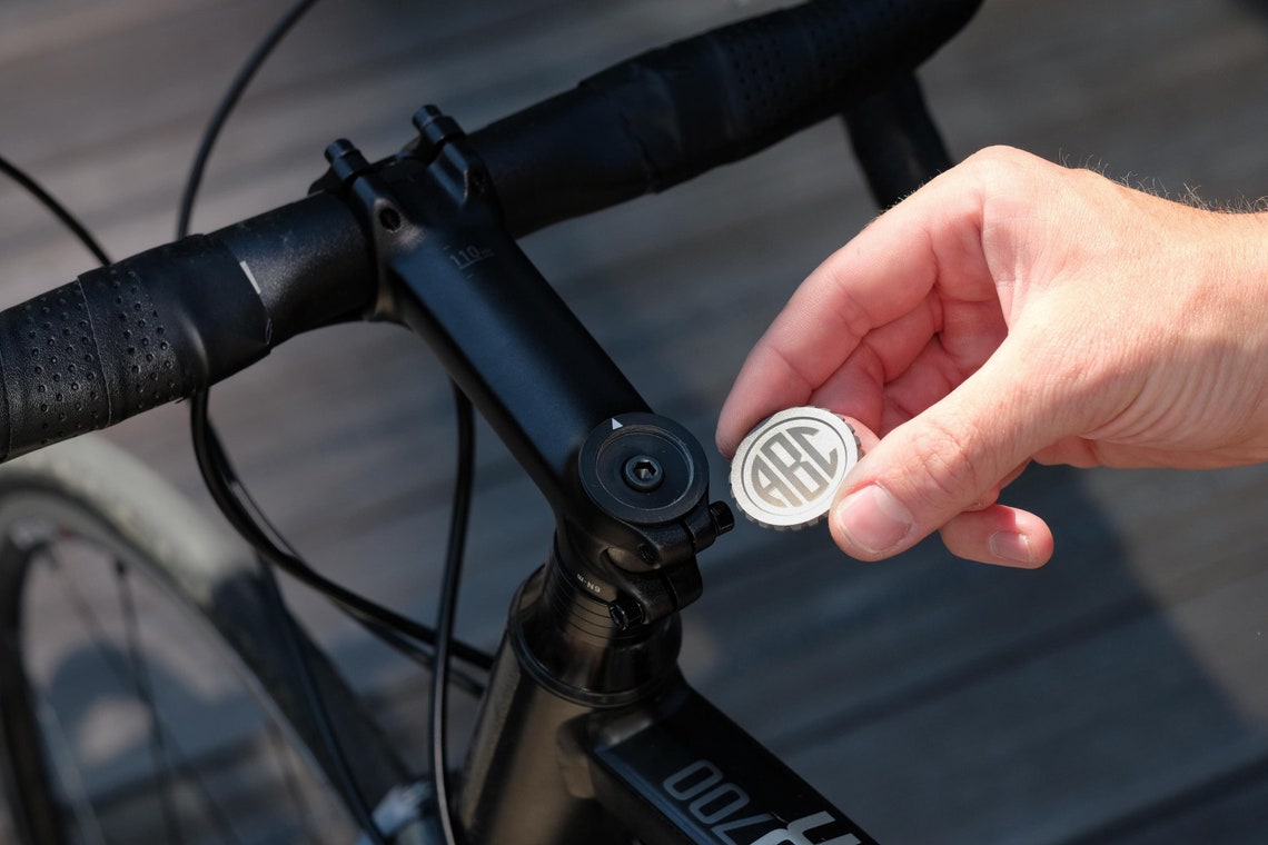 Personalised Bike Top Cap Made from Titanium Alloy. Perfect Etsy