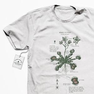 Camiseta con diagrama anatómico de la Venus Atrapamoscas, camiseta botánica de la Venus Atrapamoscas, diagrama de botánica, regalos de plantas para botánicos, dibujo de la Venus Atrapamoscas