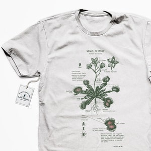 Venus Flytrap Anatomy Diagram Tshirt, Venus Flytrap Botanical Shirt, Botany Diagram image 1