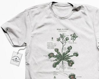 Venus Flytrap Anatomy Diagram Tshirt, Venus Flytrap Botanical Shirt, Botany Diagram