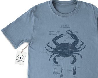 Blue Crab Anatomy T Shirt, Chesapeake Bay Shirt, Crab Fishing Shirt, Marine Biologist Shirt, Blue Crab Art, Original Blue Crab Drawing