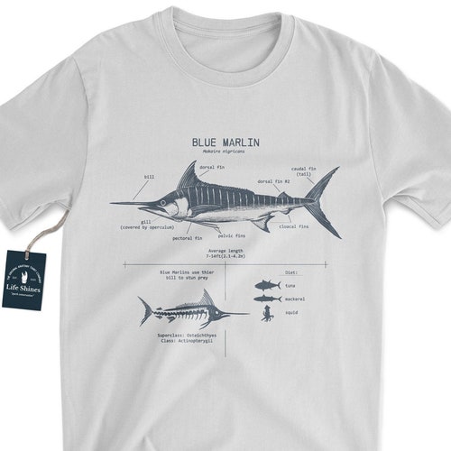 Blue Marlin Anatomy T Shirt Fishing T 