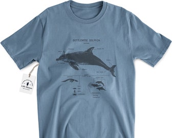 Bottlenose Dolphin Anatomy T shirt, Dolphin Screen Printed Shirt, Marine Biologist Shirt, Bottlenose Dolphin Tee, Dolphin Biologist Gifts