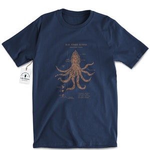 Blue Ringed Octopus Anatomy T-shirt, Blue Ringed Octopus Shirt, Marine Biologist Gift, Octopus Shirt, Octopus Gifts image 1