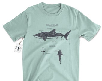 Whale Shark Anatomy T-shirt, Whale Shark T shirt, Marine Biology Shirt, Nautical T Shirt,  Shark Gift, Shark Shirt, Beach T shirt