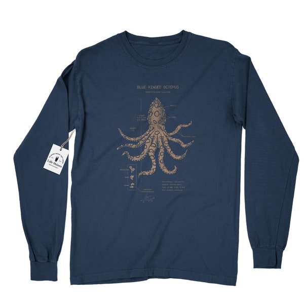 Blue Ringed Octopus Anatomy Long Sleeve, Octopus Long Sleeve, Marine Biology Shirt, Marine Biologist Gift, Octopus Shirt, Octopus Gift