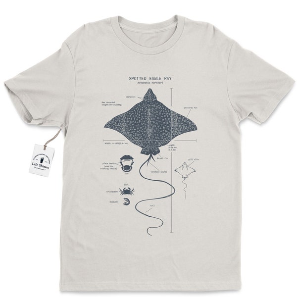 Spotted Eagle Ray Anatomy T shirt, Spotted Eagle Ray T Shirt, Marine Biologist T Shirt, Vintage Eagle Ray Print, Original Eagle Ray Drawing