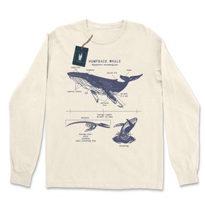 Humpback Whale Anatomy Long Sleeve, Whale Shirt, Marine Biology Shirt ...