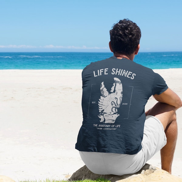 Anatomical Lobster Claw T-shirt, Life Shines Brand Logo Shirt