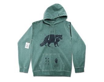 Raccoon Anatomy Hoodie, Raccoon Hoodie, Raccoon Biology Hoodie, Raccoon Gifts, Original Raccoon Art, Raccoon Screen Printed Hoodie