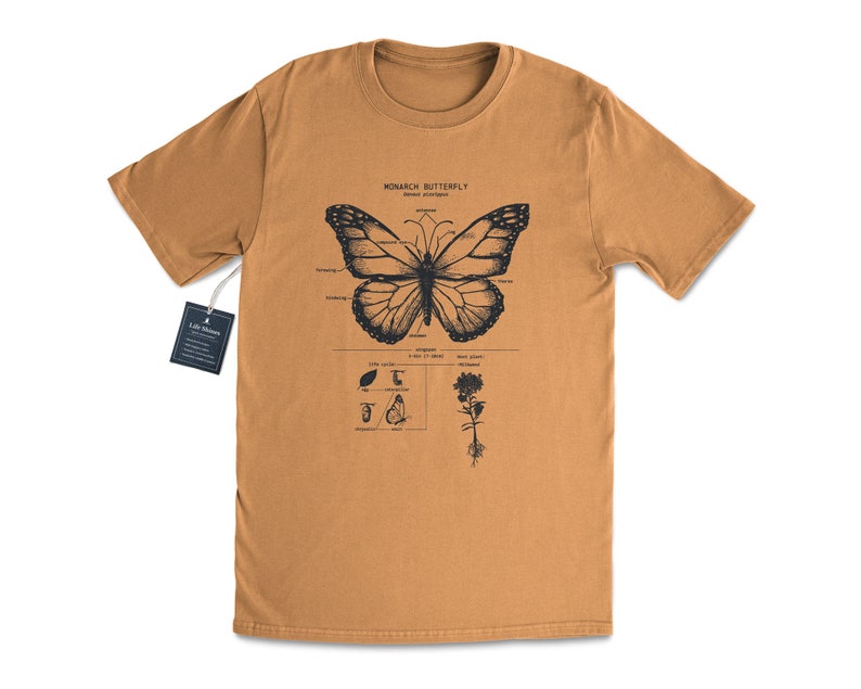 Monarch Butterfly Anatomy T shirt, Monarch Butterfly Shirt, Gardener T Shirt, Botanical T Shirt, Lepidopterology Shirt Monarch