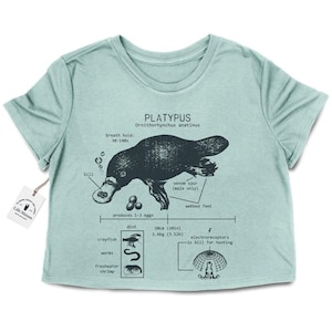 Platypus Anatomy Crop Top, Platypus Crop Top, Marine Biologist Crop Top, Platypus Biology Design, Platypus Art, Duck-Billed Platypus
