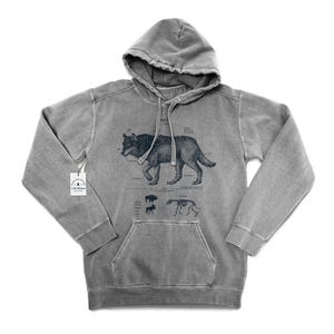Wolf Anatomy Hoodie, Gray Wolf Hoodie, Wolf Biology, Gray Wolf Art, Yellowstone Wolf Hoodie, Alaska Wolf Hoodie, Wolf Screen Print
